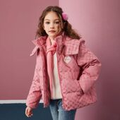 洋气外套儿童宝宝保暖 女童外套冬装 2025时尚 羽绒棉服加厚棉袄新款