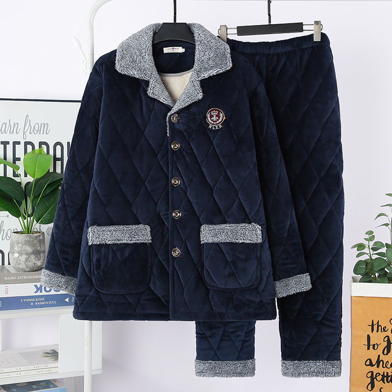 肥人睡衣肥人冬季加厚胖哥男士