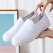 全黑色休闲鞋 低帮透气一脚蹬女鞋 老北京布鞋 女士帆布鞋 包邮 新款