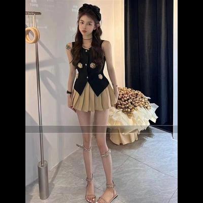 夏款韩系小香风套装女立体