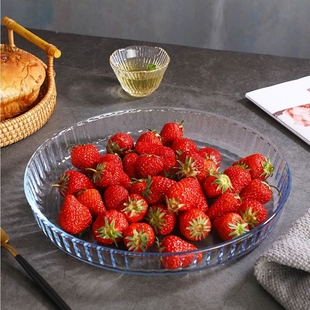 欧式玻璃水果盘装西瓜装水果的果盘饭店装草莓盘子放切好的水果盘