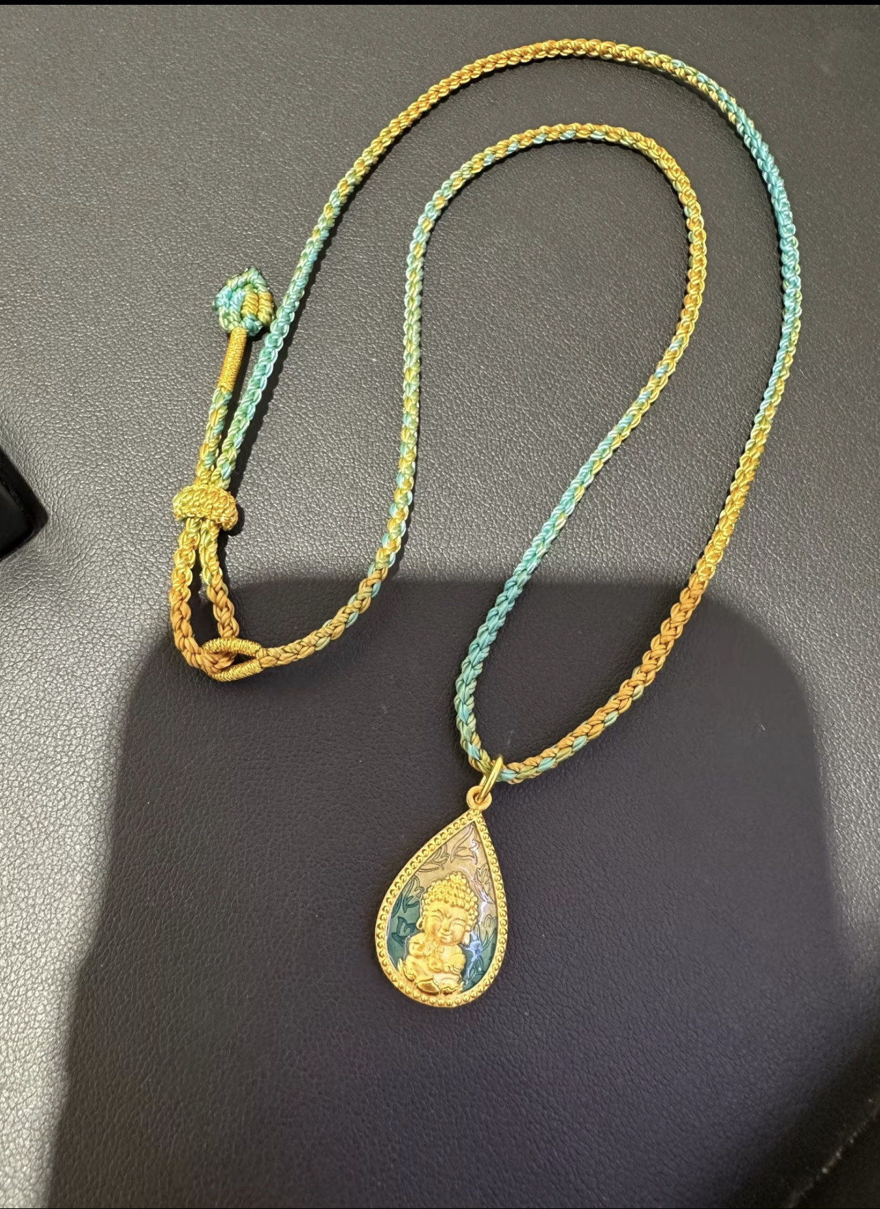 藏式精编吊坠绳民族风唐卡佛牌蜜蜡挂坠项链绳沙金流苏紫翎