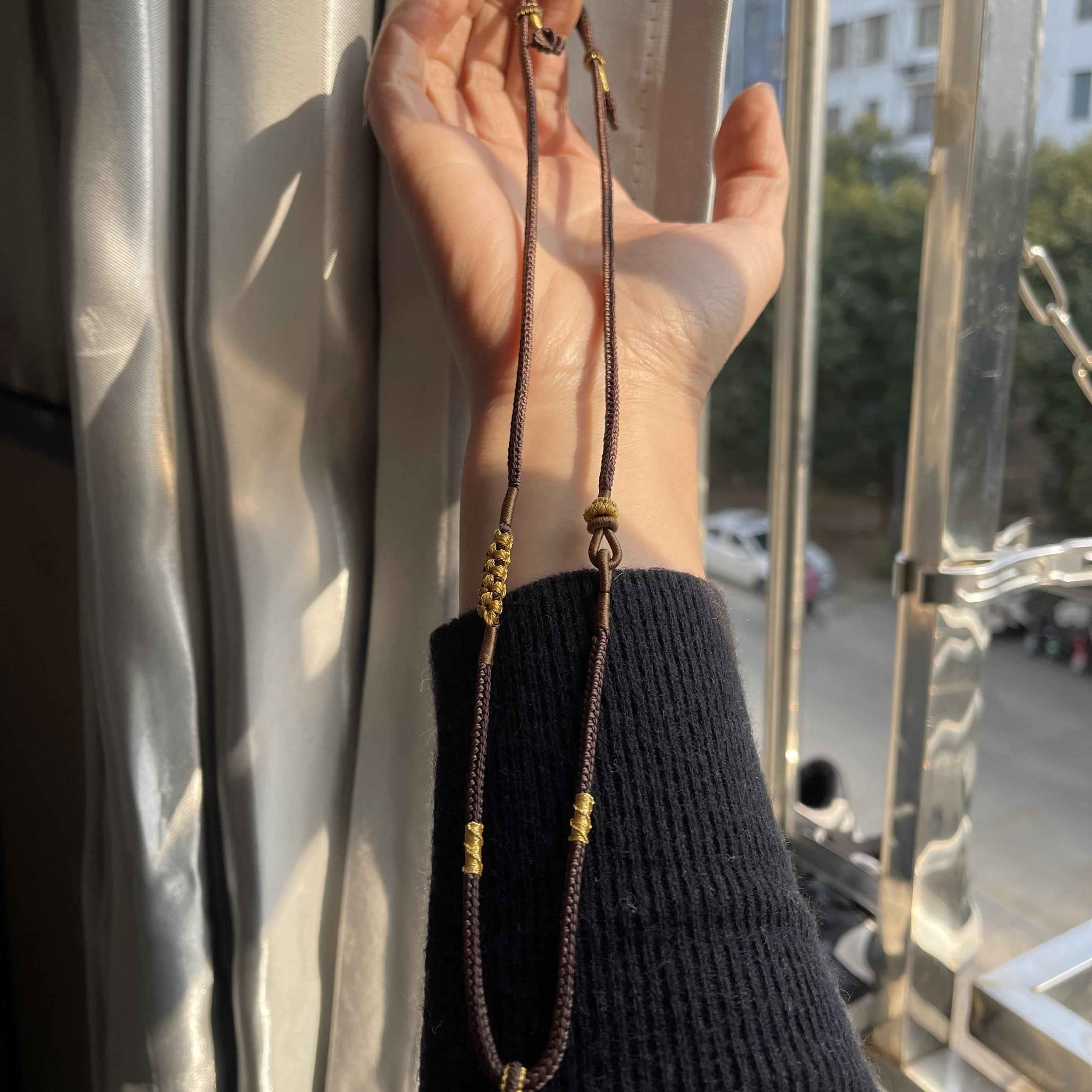 纯手工编织高端古法黄金挂件绳专用绳子佛头吊坠挂绳佛珠项链绳