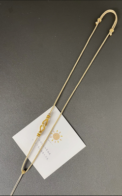 手工编织玉佛黄金吊坠挂绳女小众清新极细平安锁挂件绳锁骨毛衣链