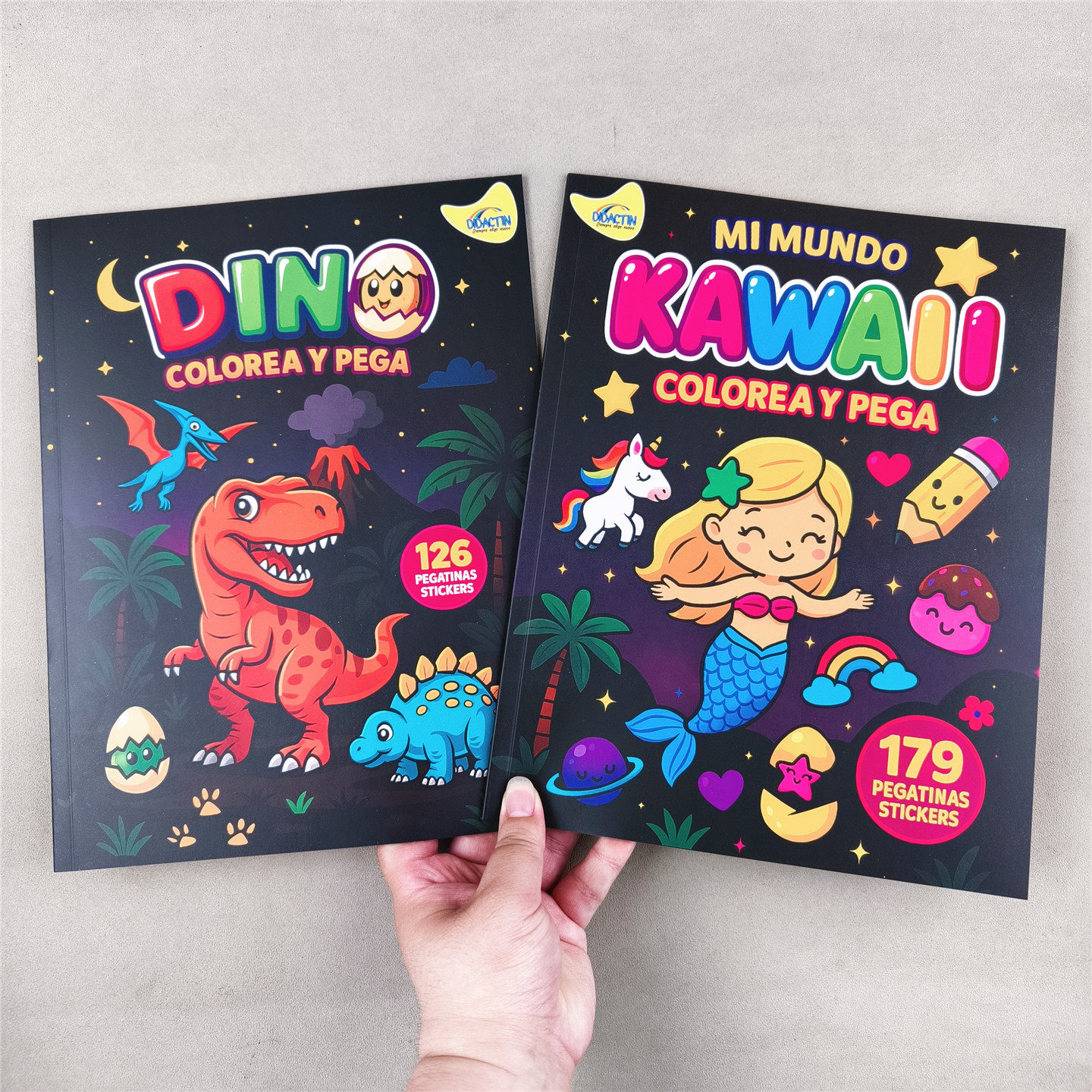 外贸~A4恐龙美人鱼贴纸拼图填色本
