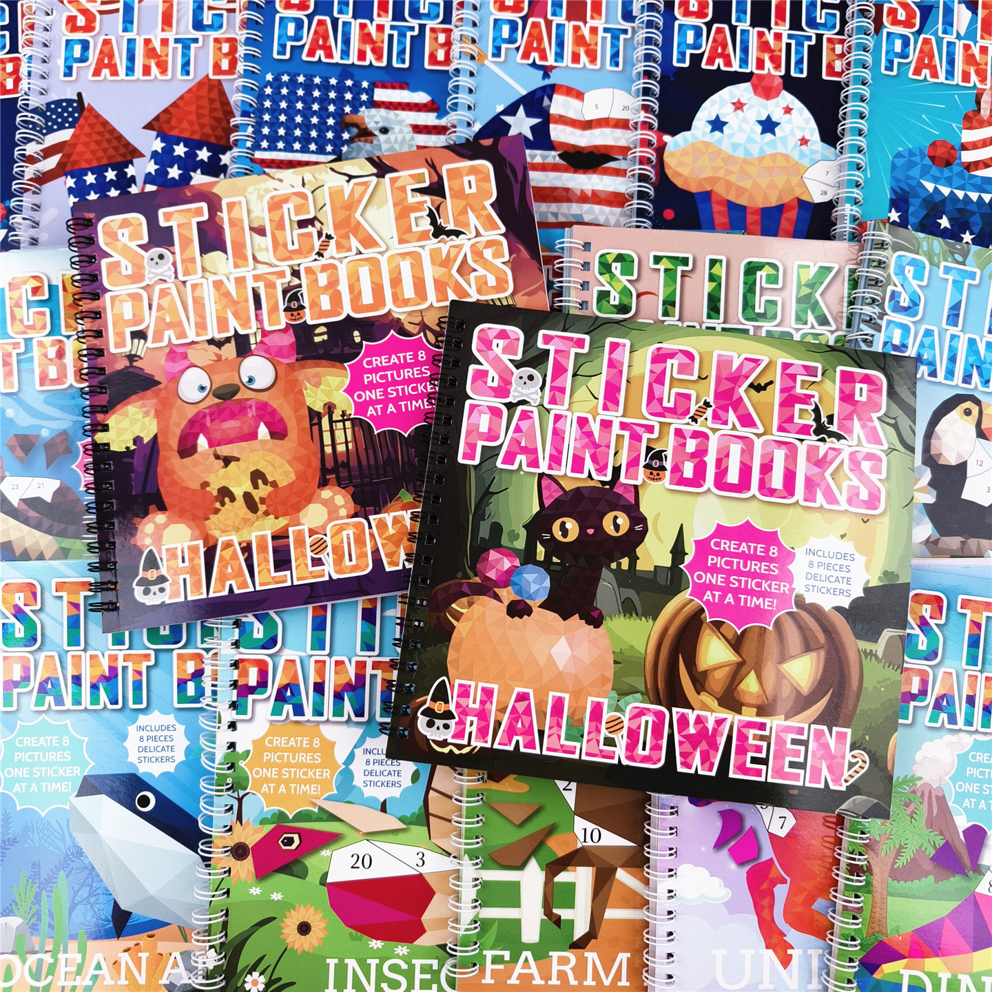 外贸stickerbook儿童卡通拼图贴画贴纸本益智专注力游戏本安静书
