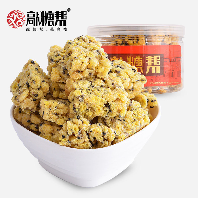 义乌敲糖帮特产红糖玉米麻糖片传统纯手工无添加剂芝麻很酥易碎
