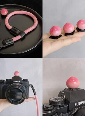 桃子热靴盖 适用于zve10富士XT30背带XS20XT50挂绳XM5相机R50腕带