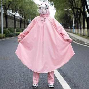 带袖 电动车单人骑行有袖 子雨披 全身加厚防暴雨 雨衣 长款 2021新款