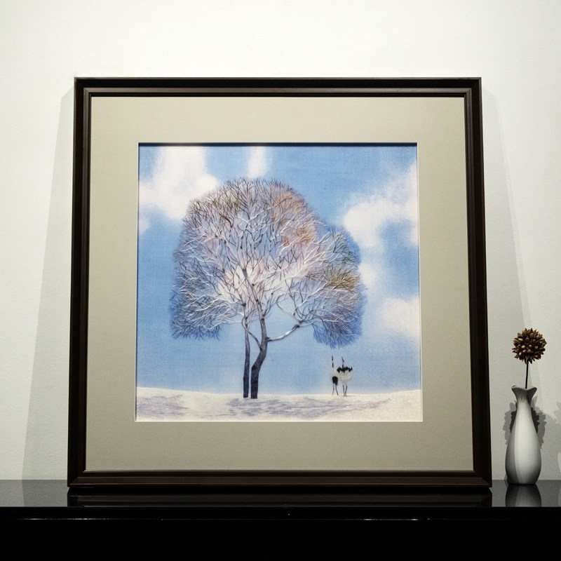 现代简约小众艺术刺绣画唯美风景卧室床头墙画客厅挂画走廊餐厅画