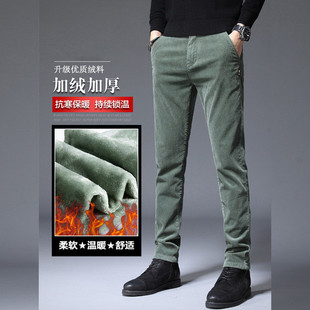 秋冬男士加绒灯芯绒休闲裤加厚条绒灯草绒长裤商务保暖工装裤男裤