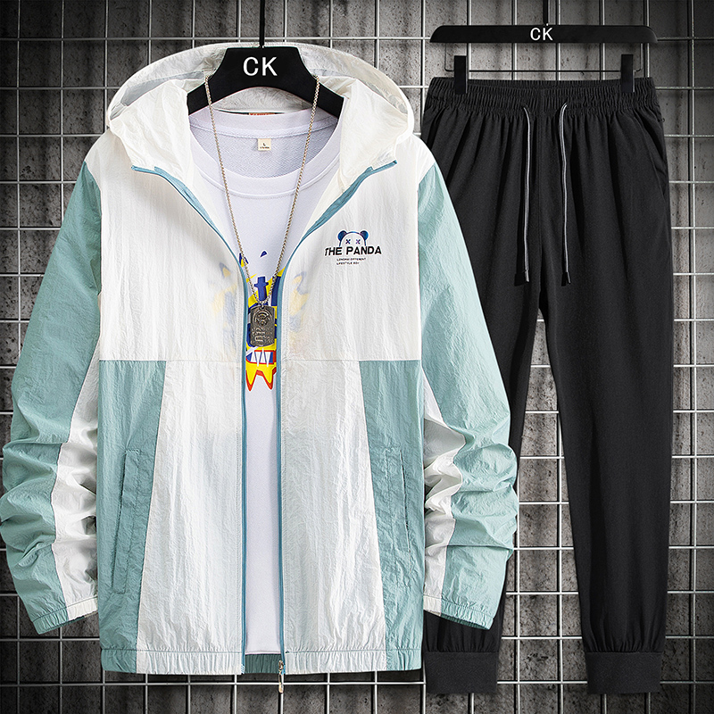 夹克防晒衣青年卫裤情侣运动套装