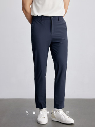 薄如蝉翼的四面弹轻松裤 夏季轻薄透气男士修身直筒休闲裤 DBL976