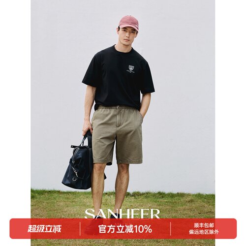 复古洗水工艺做旧宽松工装五分裤
