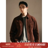 都市精英 高档新西兰反绒绵羊皮 百搭男士 翻领皮衣外套 DAL147