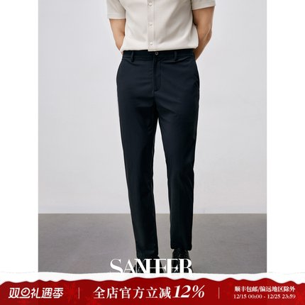 高端全能通勤神裤 抗皱免烫速干高弹力薄款男士修身休闲裤 DBL064