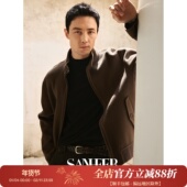 复古绅士 高克重纯羊毛双面呢 冬季 哈灵顿毛呢夹克外套 DAJ380