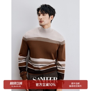 DAZ727 高领羊毛衫 挑战业界高难度ADF单层嵌花 可机洗纯羊毛男士