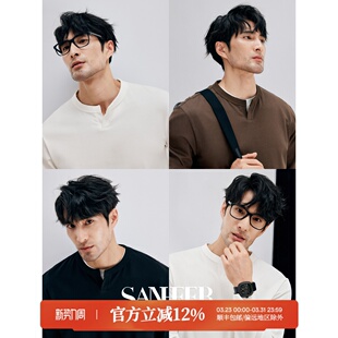 T恤 口碑推荐 开口圆领长袖 百搭男士 DAT973 高档莫代尔PIMA棉