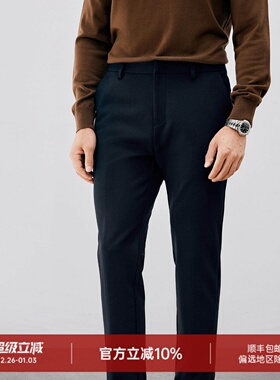 秋冬商务通勤 内里磨毛斜纹羊毛面料 抗皱保暖户外休闲裤 DBL089