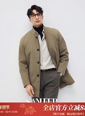 【冬季通勤绅士】高品质羊绒保温棉内胆 秋冬立领风衣外套 DAF210