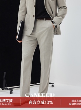 【精英通勤】抗皱易打理花纱磨毛面料 秋冬侧腰松紧休闲裤 DBL126