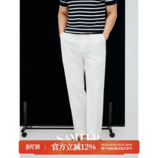 意式 轻薄透气单褶直筒休闲裤 休闲 夏季 DBL106 高端亚麻棉混纺