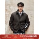 复古绅士 色织人字纹羊毛 真皮领部厚款 意式 夹棉翻领夹克 DAJ364