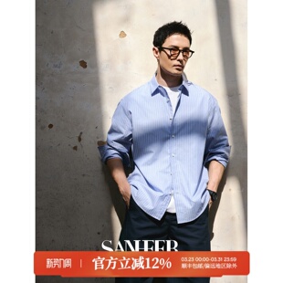 春夏季 日本进口色织条纹 纯棉长袖 衬衫 DAH478 外套 都市极简