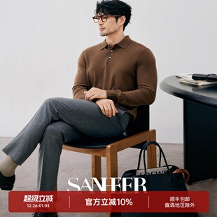 DAZ771 重磅SUPER200S纱线翻领毛衣 意大利高奢 13.5μm黄金羊毛