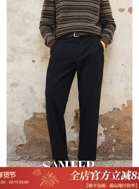 【都市随行】保暖防风易打理加厚面料 冬季百搭单褶休闲裤 DBL123