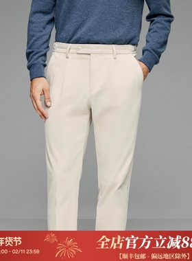 意式优雅绅士 高端抗皱颗粒灯芯绒 秋冬男士单褶休闲长裤 DBL085