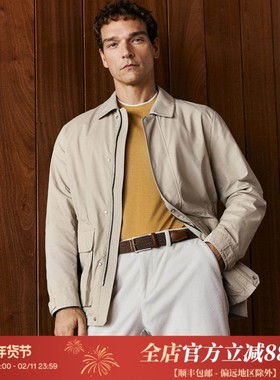 米兰优雅绅装 宾霸铜氨里衬 立体贴袋男士猎装款风衣外套 DAF209