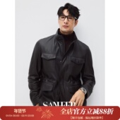 皮衣外套 DAL143 SAFARI猎装 款 绅士游猎 高端新西兰荔枝纹鹿皮