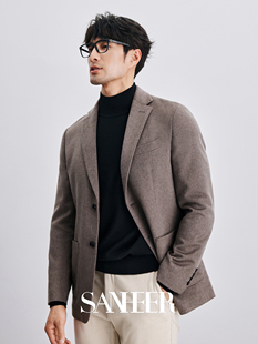 意式顶奢臻品 COLOMBO水波纹纯羊绒 高端男士休闲西装外套 DAS218