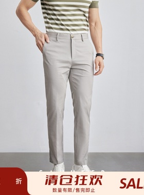 商务通勤百搭 高档丝光棉质弹力面料 夏季男士修身休闲裤 DBL008