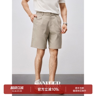 休闲短裤 轻量抗皱棉感面料松紧腰部男士 DBL070 易打理五分裤 夏季