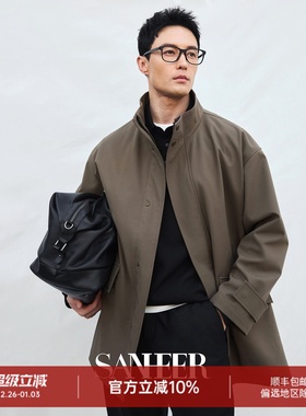 【都市隐行者】防风抗皱易打理 2025秋冬廓形立领风衣外套 DAF215