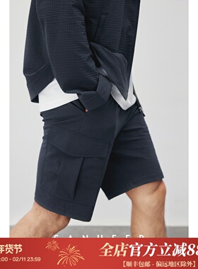 夏季挚爱的工装短裤 轻量泡泡纱弹力面料 男士休闲五分裤 DBL973