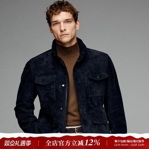 新西兰头层绵羊皮猎装款皮衣外套