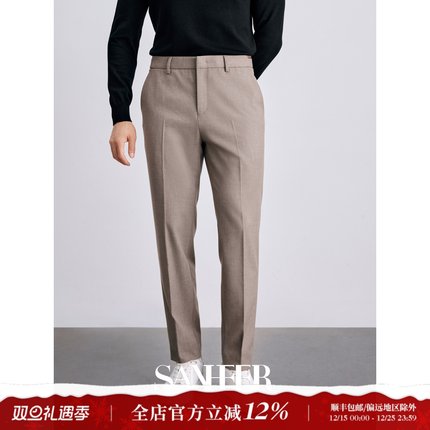 冬季商务通勤 防风保暖磨毛舒适加厚面料 男士修身休闲裤 DBL040