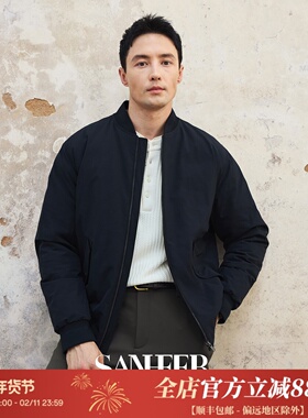 【都市守护者】保暖白鹅绒填充 棒球领MA-1飞行羽绒服外套 DAD334