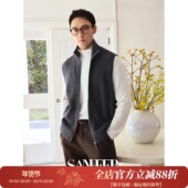 立领背心马甲外套 DAZ795 轻量保暖纯羊毛元 宝针 冬季 百搭神器