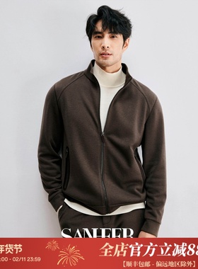 高端老钱风 针织羊毛复合丝柔保暖面料 秋冬立领夹克外套 DAJ388