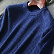 Chất lượng Ý 2018 mới tổ ong jacquard nam tay áo raglan cổ tròn áo len cashmere DAZ532 - Áo len Cashmere