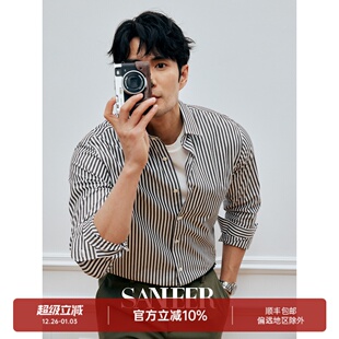 琥珀流光 衬衫 高档纯棉色织条纹 商务通勤百搭长袖 DAH467 春季