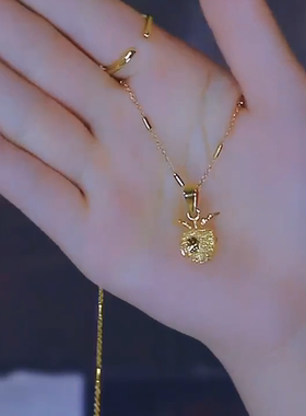 项链女款 2025 年新款爆款古法苹果吊坠高档气质平安夜送女友礼物