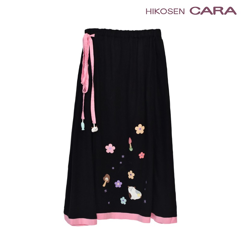 HIKOSEN CARA卡拉猫中国风半身裙棉纱中式马面裙长裙