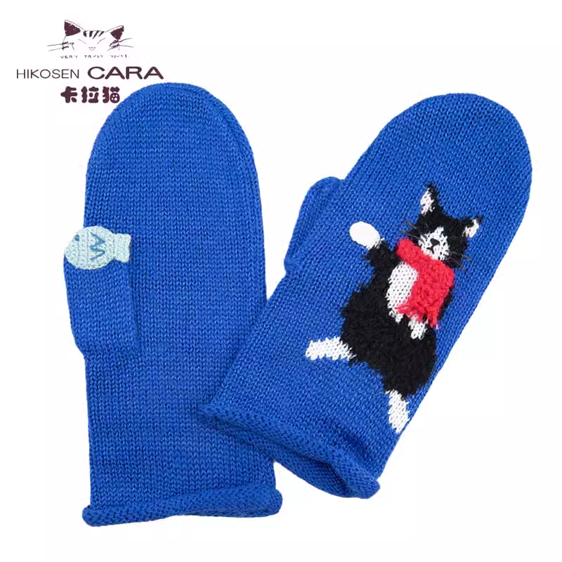 HIKOSENCARA卡拉猫冬季手套新品防寒保暖女可爱手袜