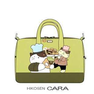 HIKOSEN CARA卡拉猫日系厨师猫旅行包手提包帆布收纳大容量托特包